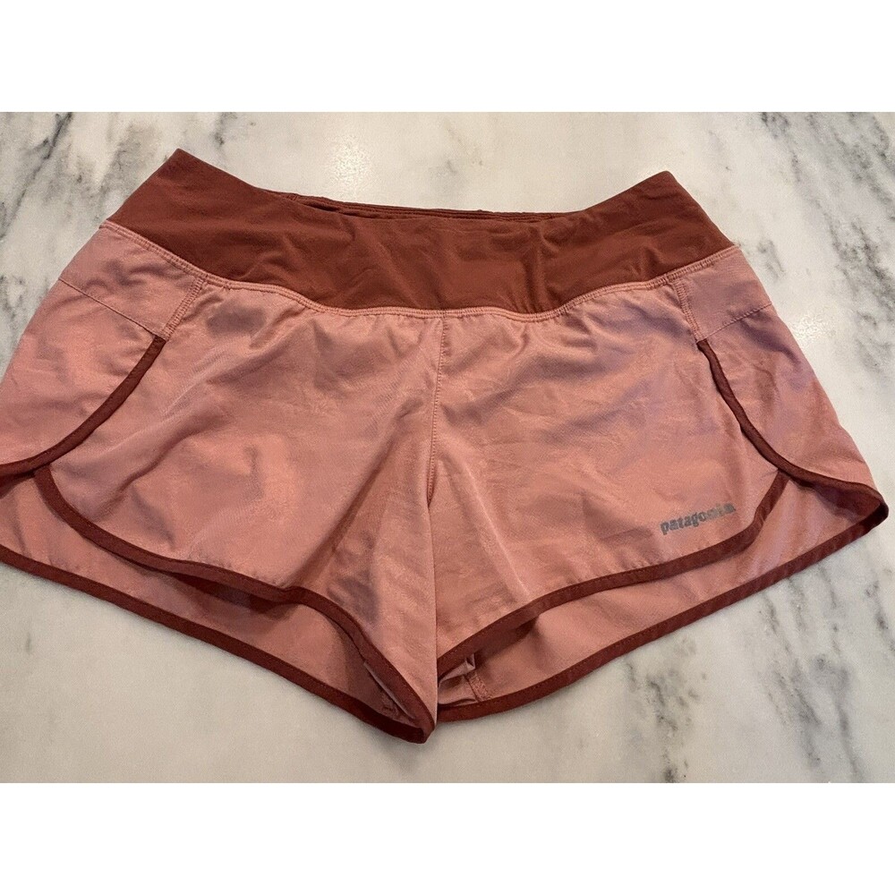 Patagonia Athletic Shorts Women's Medium Hiking Running Pink Adjustable Waist